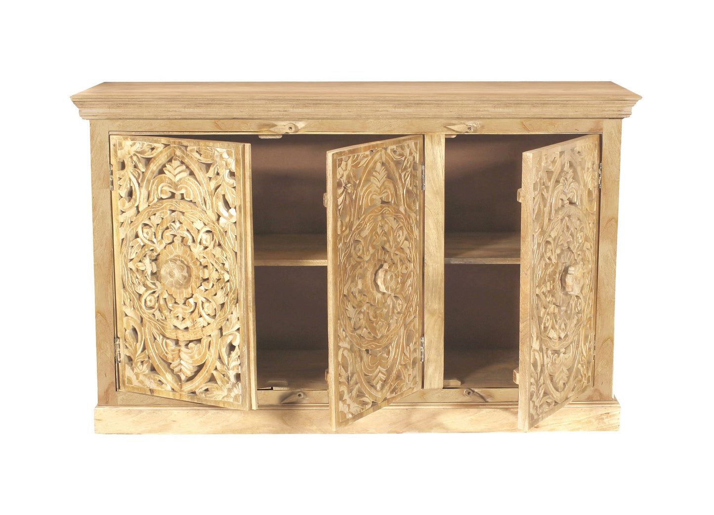 Sideboard LAKADEE Mangoholz natur 4trg. 180cm breit
