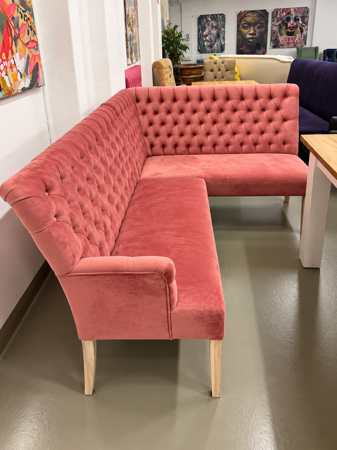 Eckbank Bretagne 190cm x 140cm Juke Pink