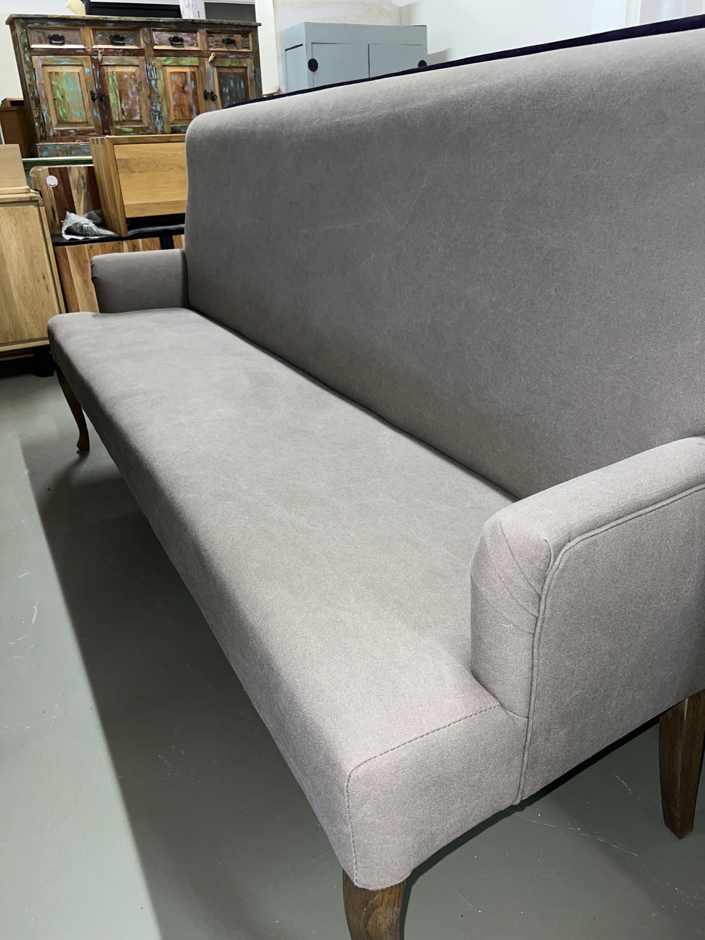 Polsterbank Vernazza- Leinen Bezug Grau - Beige - 220 cm