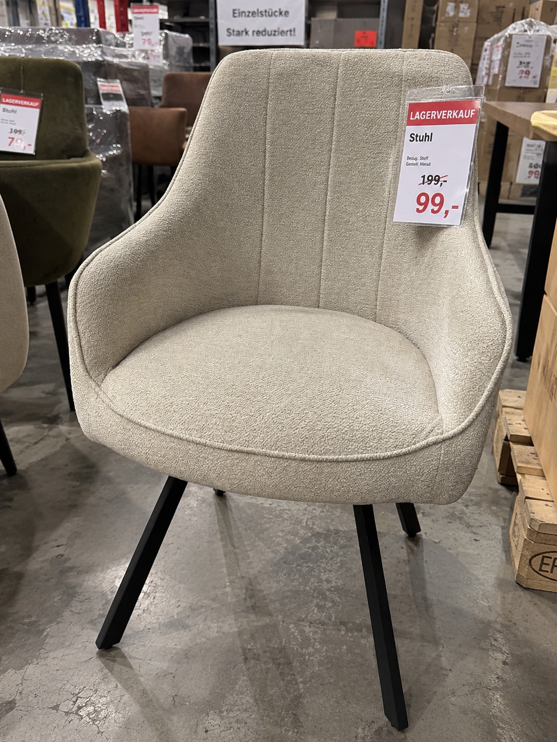 Moderne Drehstühle mit Rückdrehfunktion ( 6x verfügbar ) Beige