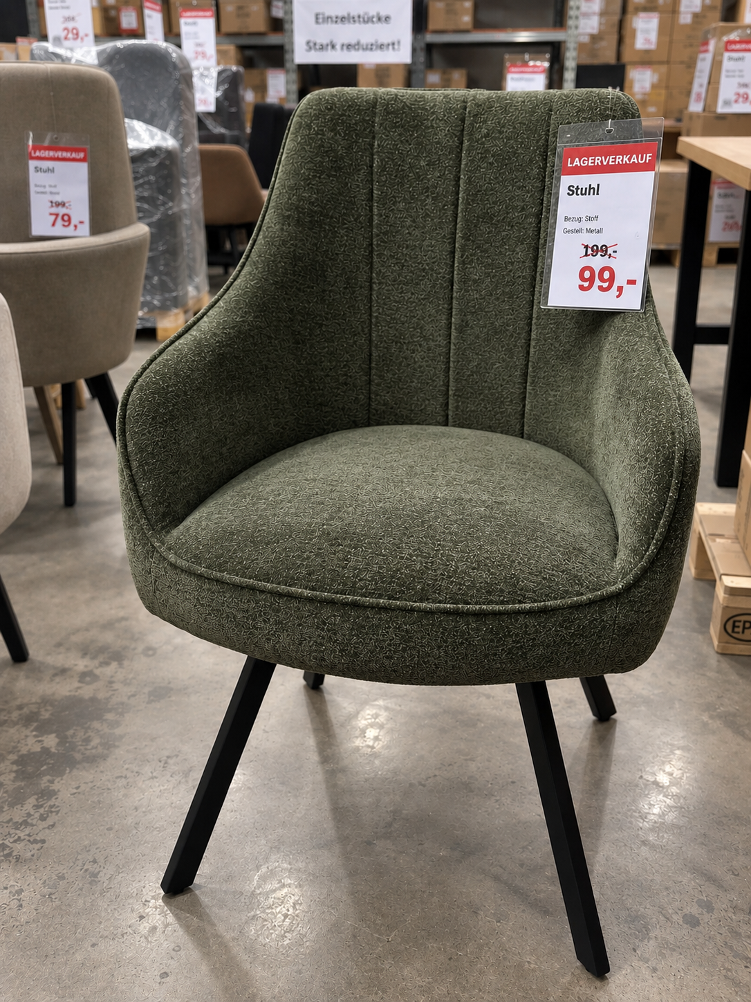 Moderne Drehstühle mit Rückdrehfunktion ( 6x verfügbar ) Grün