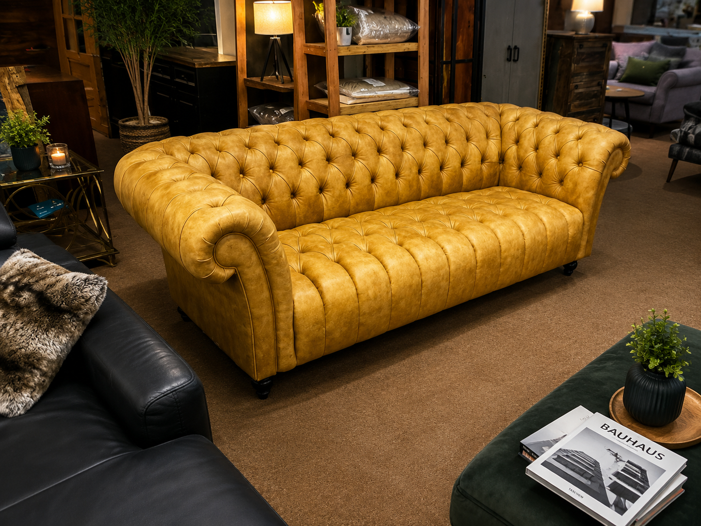 Exklusives Luxus-Ledersofa aus hochwertigem Anilinleder