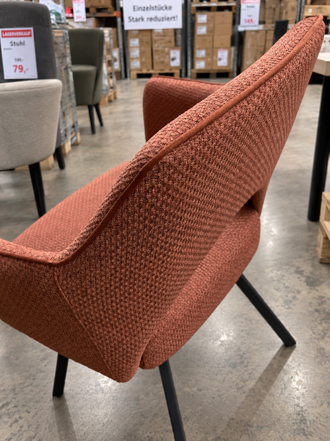 Moderne Drehstühle mit Rückdrehfunktion ( 6x verfügbar ) Rost / Terracotta