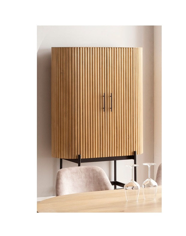 Sit Möbel Schrank aus massivem Mangoholz – moderner Lamellen-Look