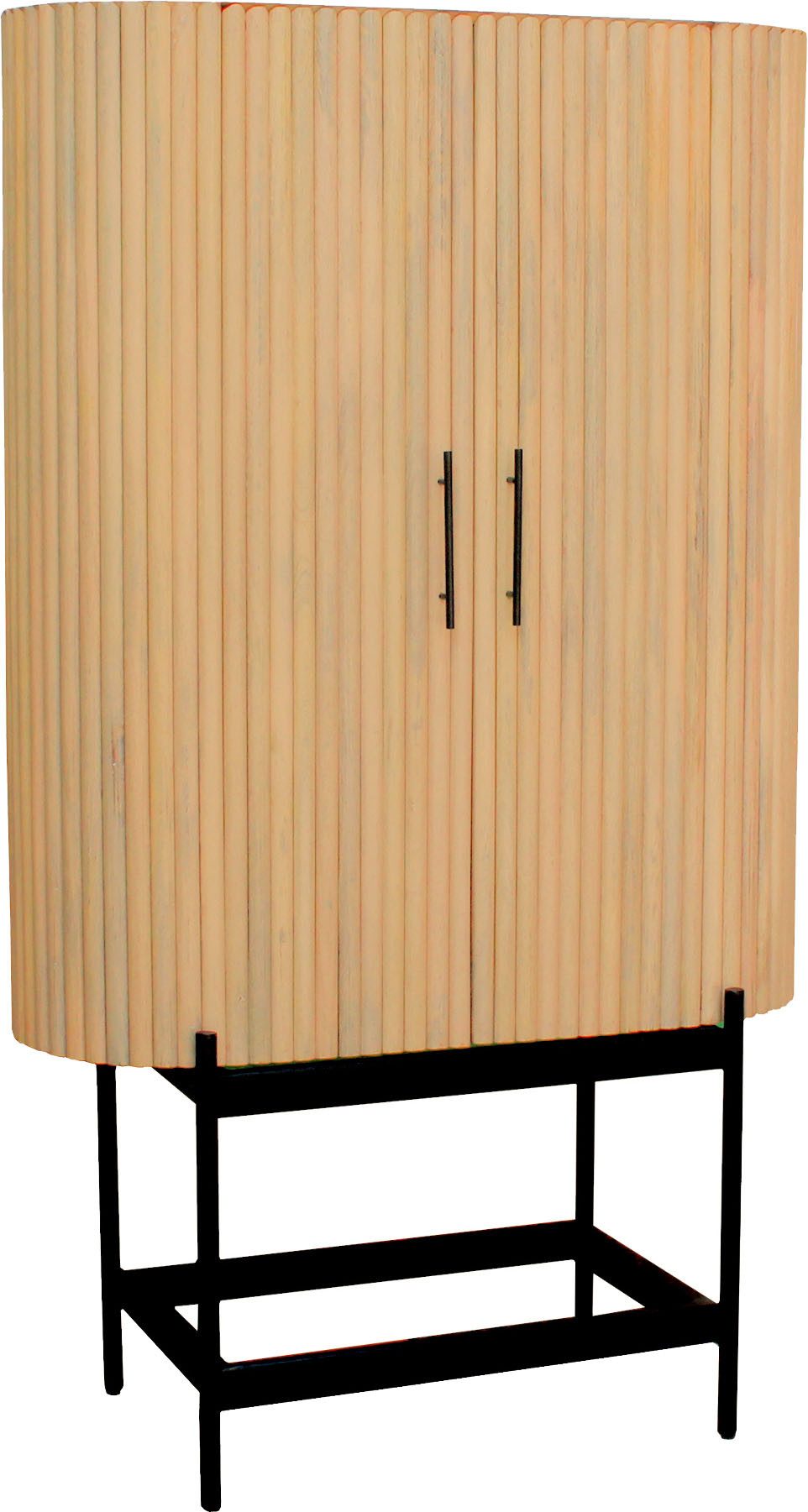 Sit Möbel Schrank aus massivem Mangoholz – moderner Lamellen-Look
