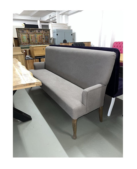 Polsterbank Vernazza- Leinen Bezug Grau - Beige  - 220 cm