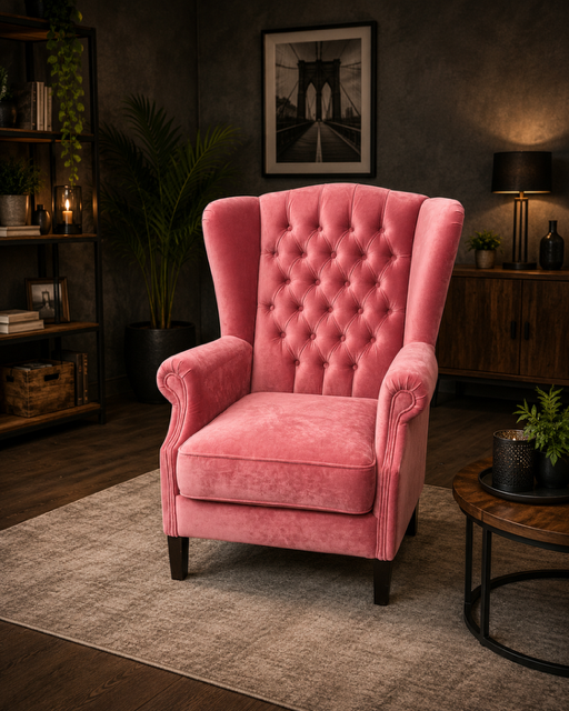 Ohrensessel Will - Samt Pink SONDERPREIS!!!