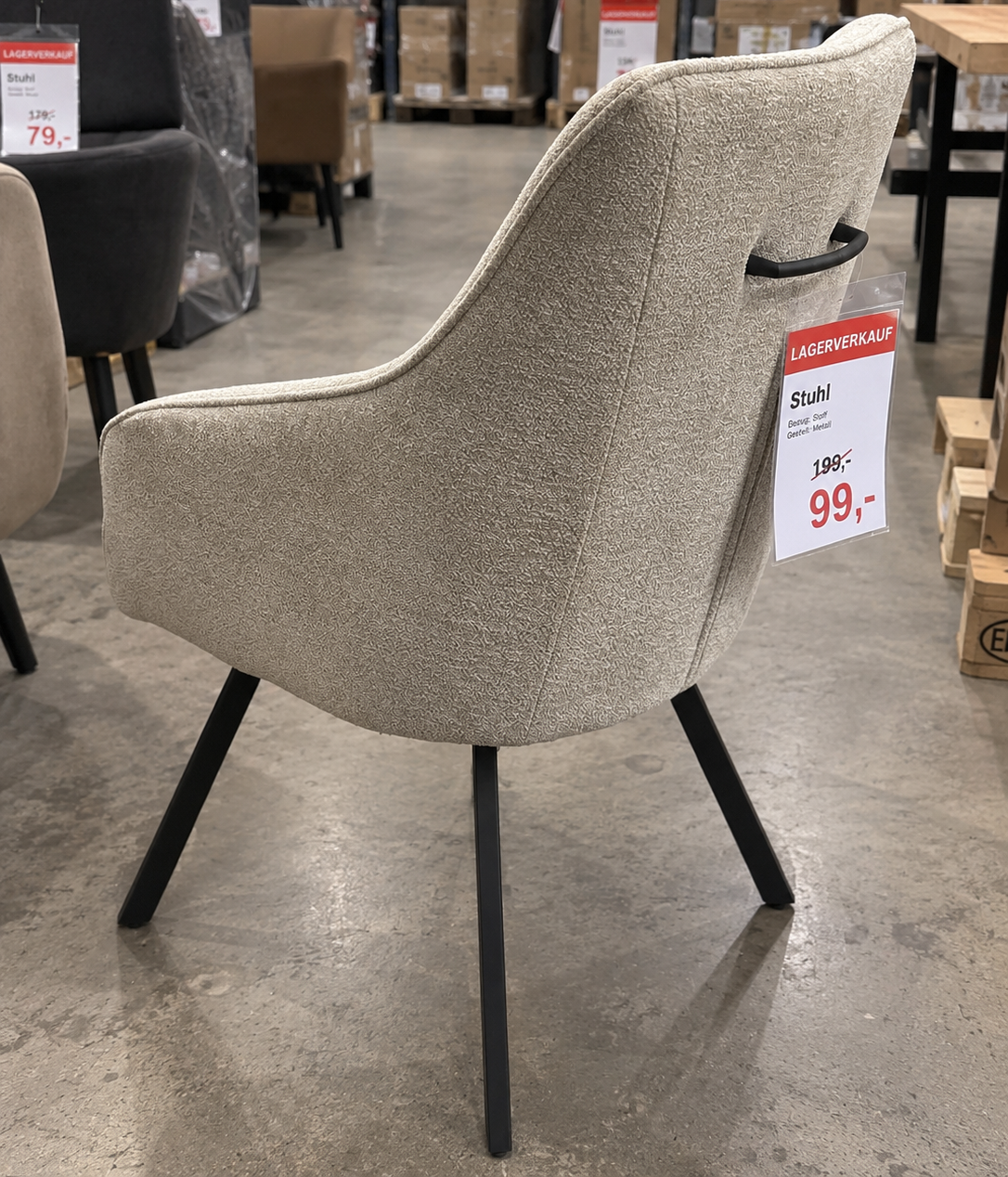 Moderne Drehstühle mit Rückdrehfunktion ( 6x verfügbar ) Beige