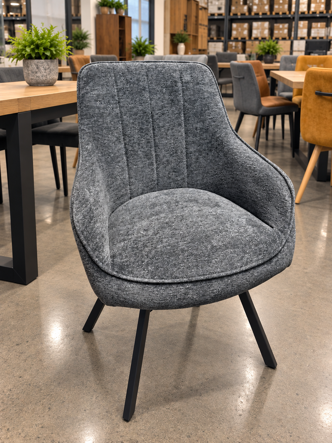 Moderne Drehstühle mit Rückdrehfunktion ( 6x verfügbar ) Anthrazit