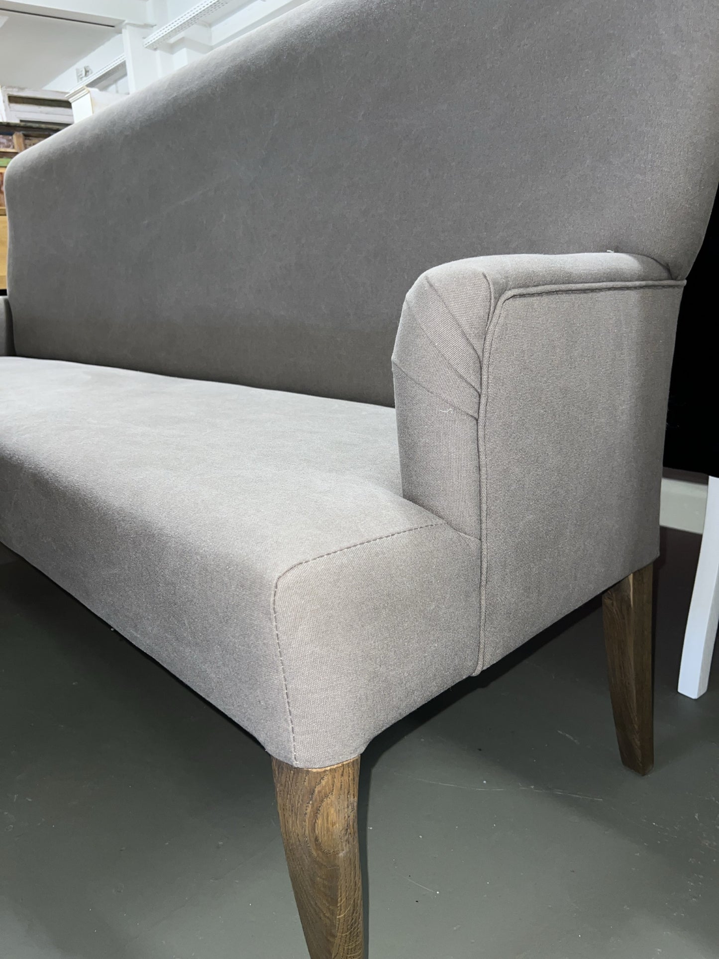Polsterbank Vernazza- Leinen Bezug Grau - Beige  - 220 cm