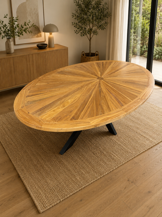 Esstisch aus Recyceltem Ulmenholz 254 x 135 cm