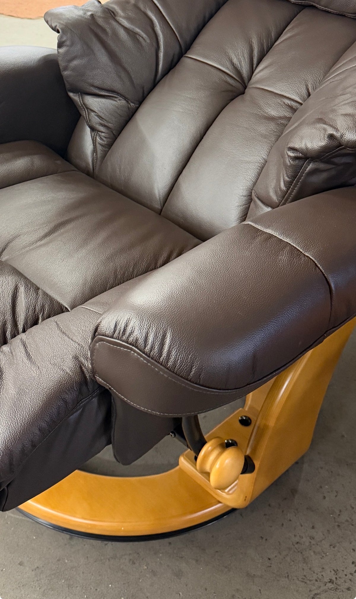 Echt Leder Relaxsessel Sessel mit Hocker drehbar