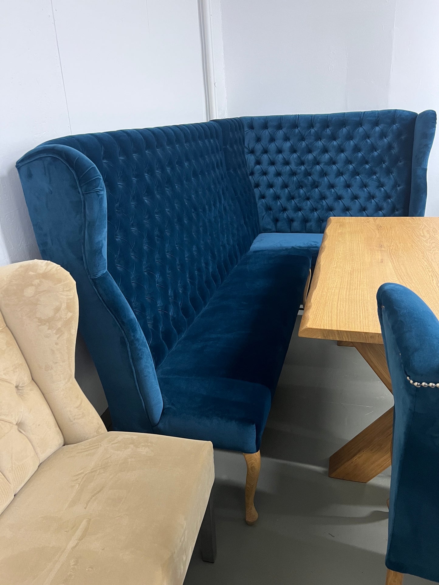 Eckbank Eliza- Juke blue 275cm x 150 cm