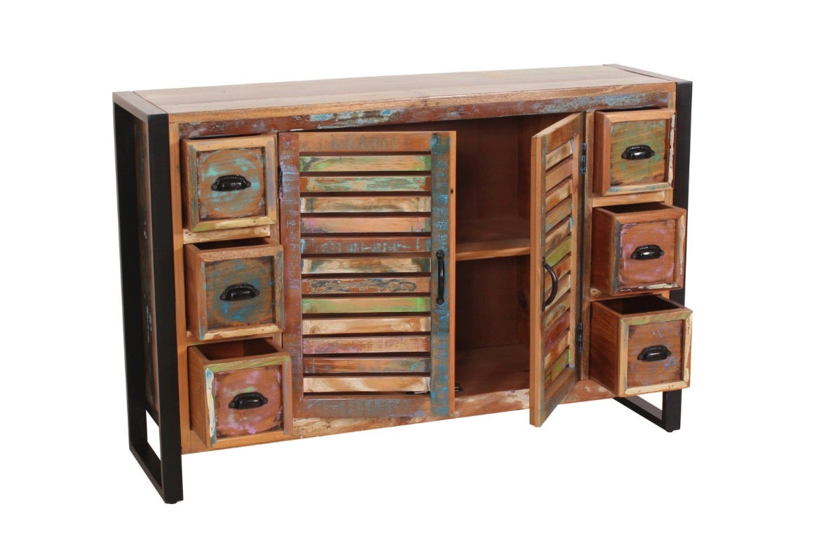 SIT Möbel FIUME Sideboard Metall/Altholz bunt