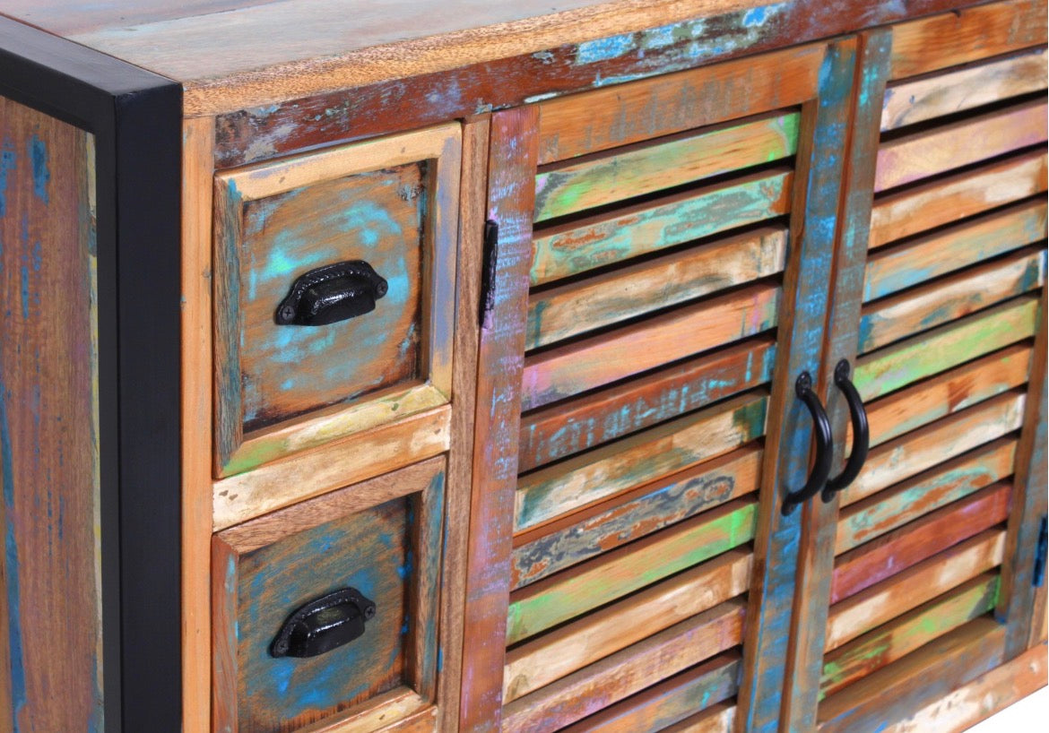 SIT Möbel FIUME Sideboard Metall/Altholz bunt