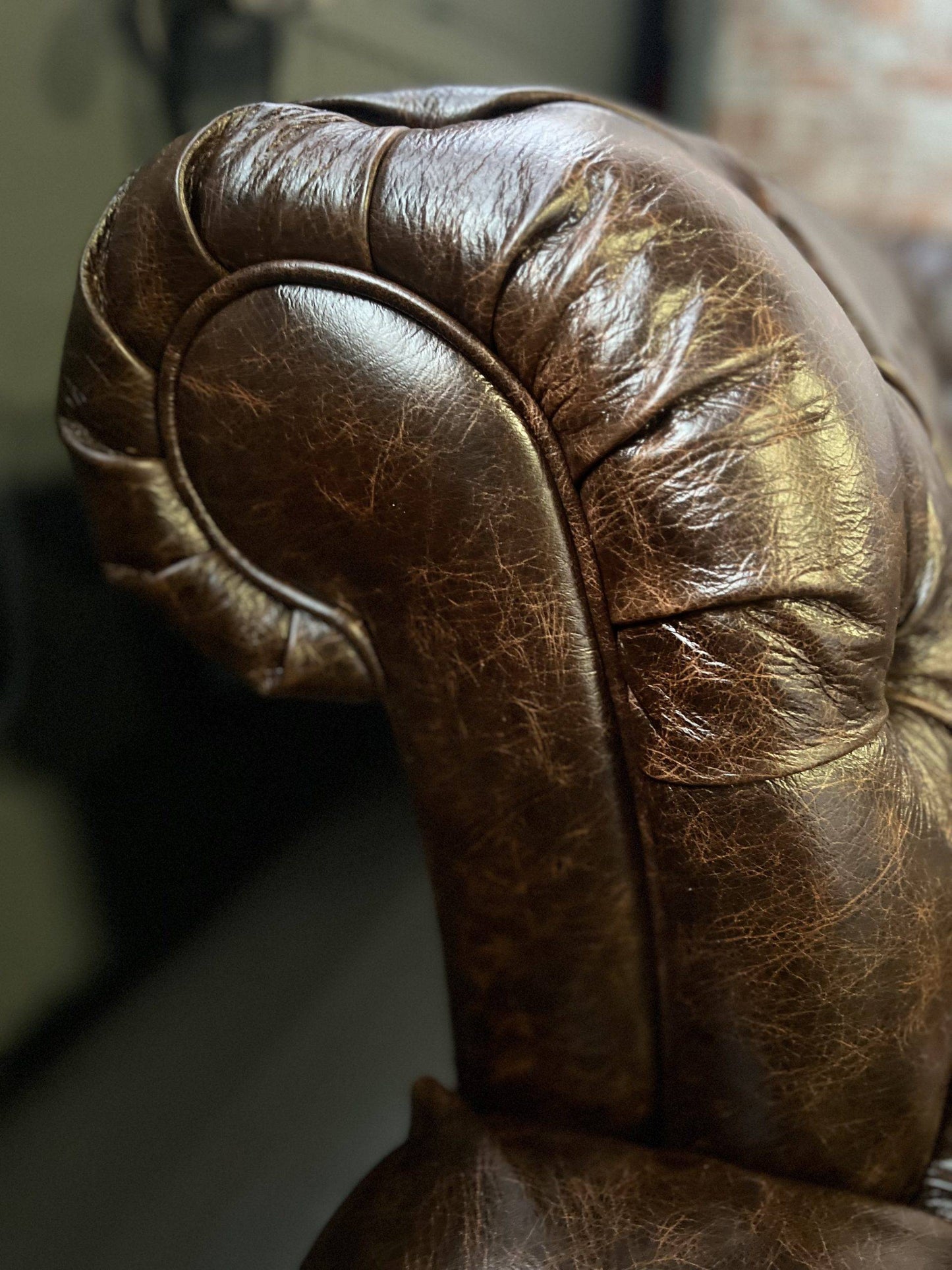 Sofa Amazonas mit Ottomane links , Echtleder