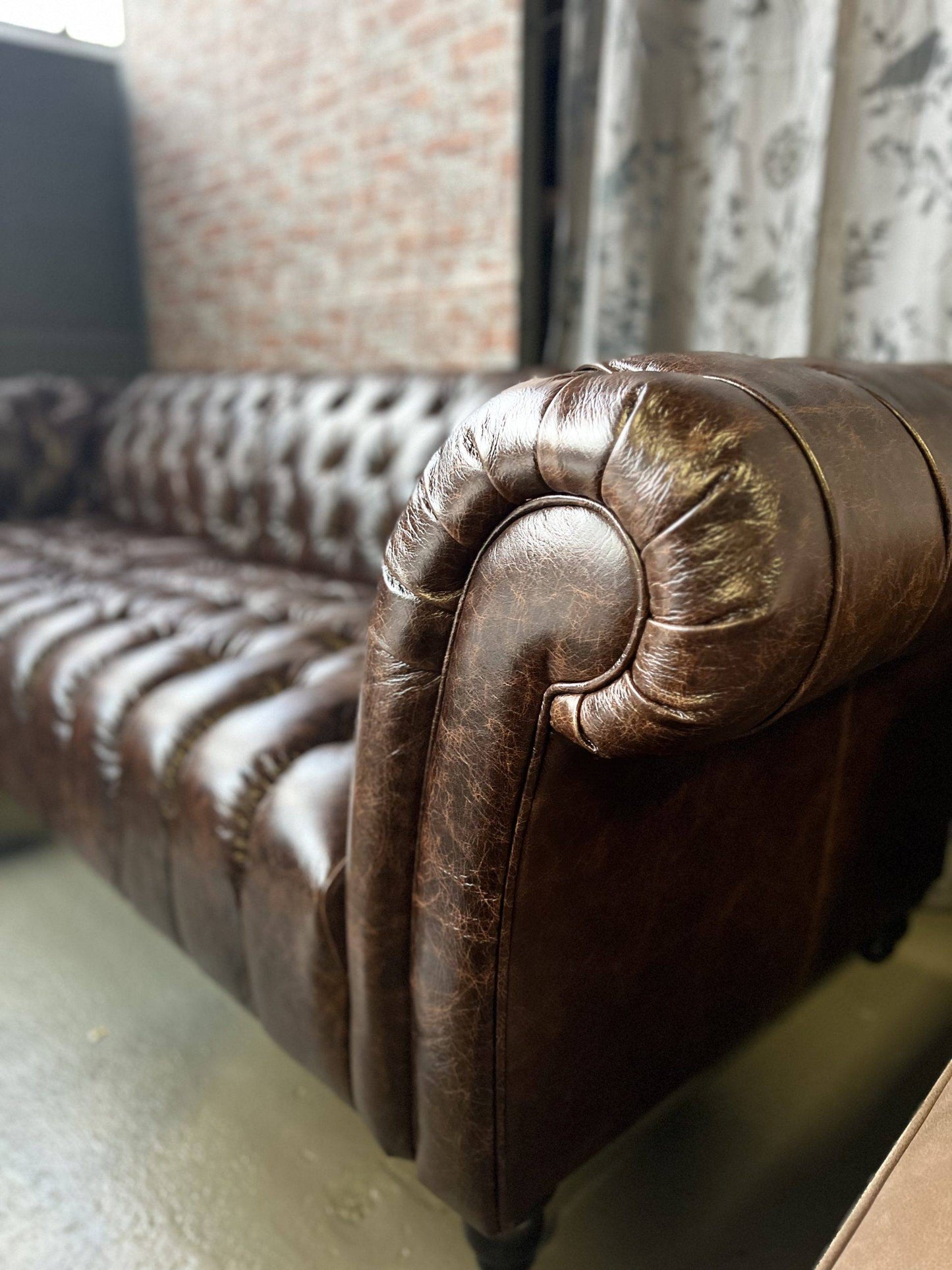 Sofa Amazonas mit Ottomane links , Echtleder