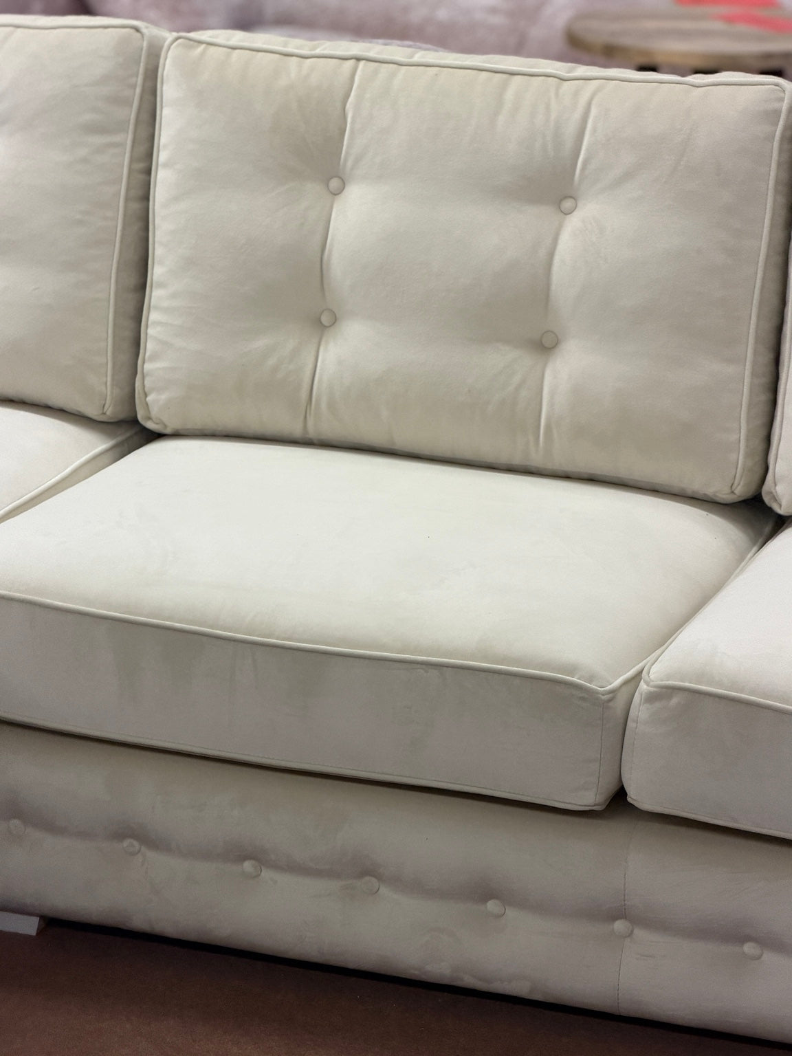 Sofa Destenzano Beige samt - 305 cm SONDERPREIS!!!