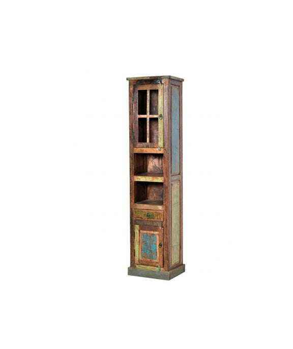 Badezimmer-Hochschrank RIVERBOAT Altholz mit starken Gebrauchsspuren, lackiert