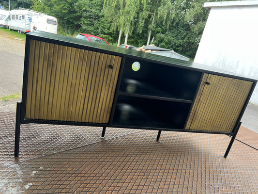EINMALIGES Tv - Lowboard 130cm aus Holz - Schwarz mit goldener Oberfläche