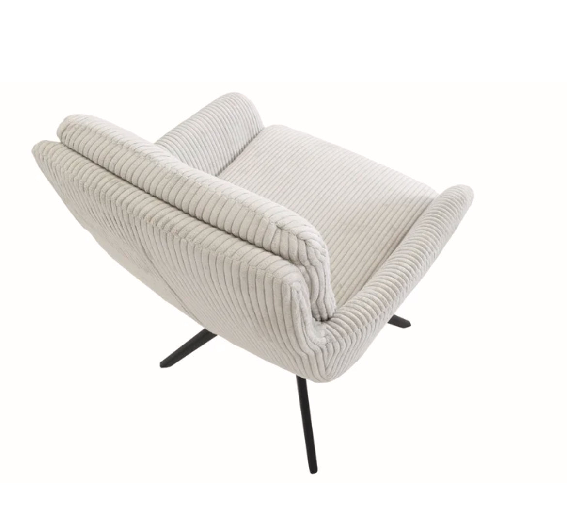 Toller Drehsessel Cordbezug beige /schwarz