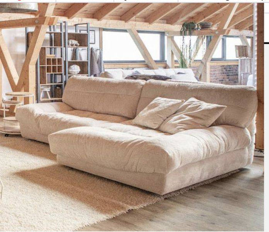 Ecksofa Rometta 88618 Sofa links Ottomane rechts STOFF 387/55