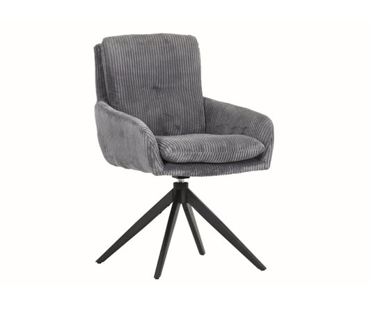 Toller Drehsessel Cordbezug grau /schwarz