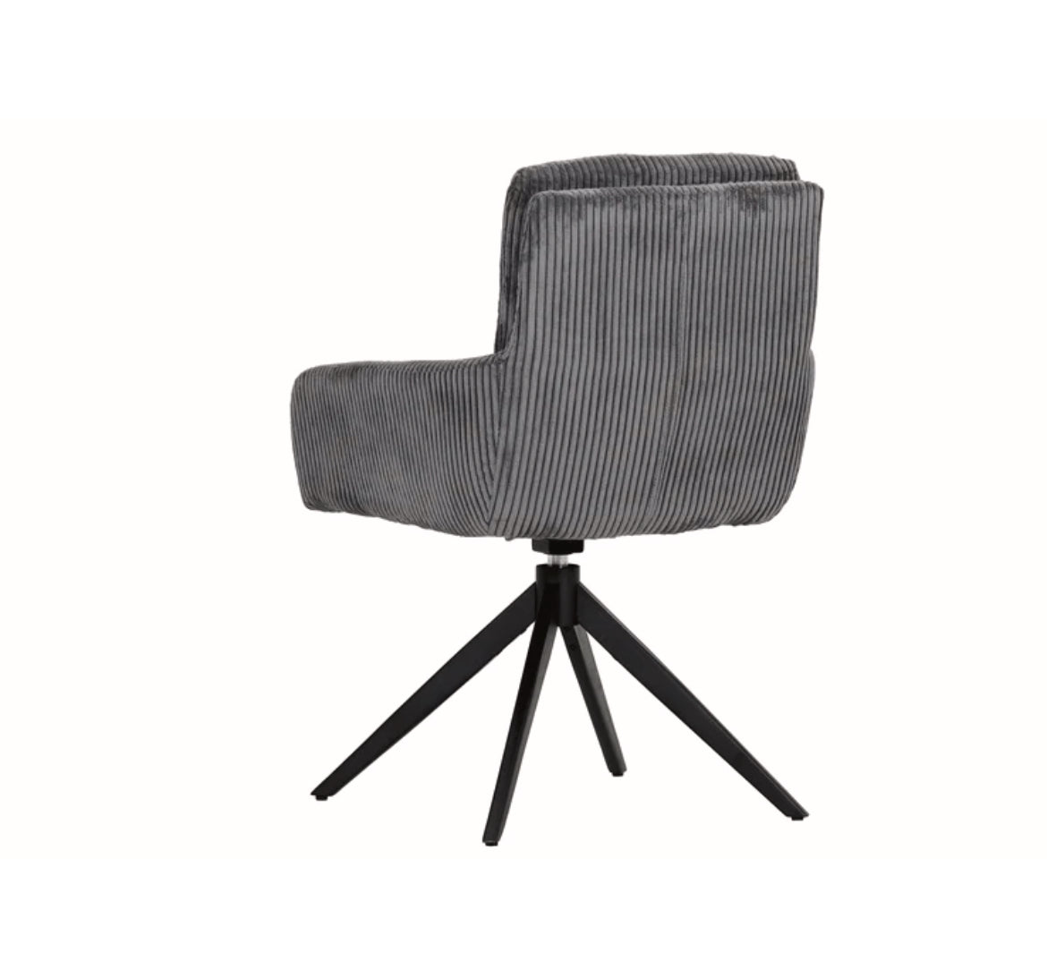 Toller Drehsessel Cordbezug grau /schwarz