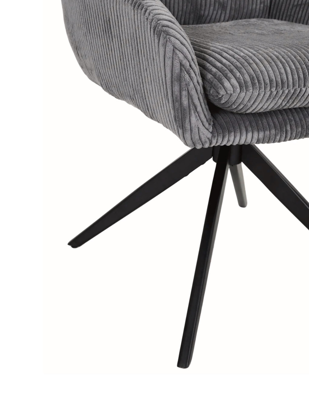 Toller Drehsessel Cordbezug grau /schwarz
