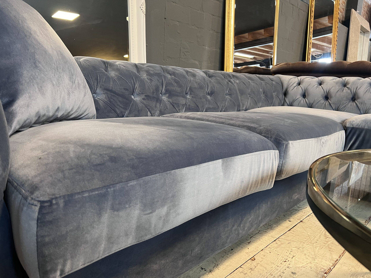 Chesterfield - Ecksofa in Juke - Ice Blue 43