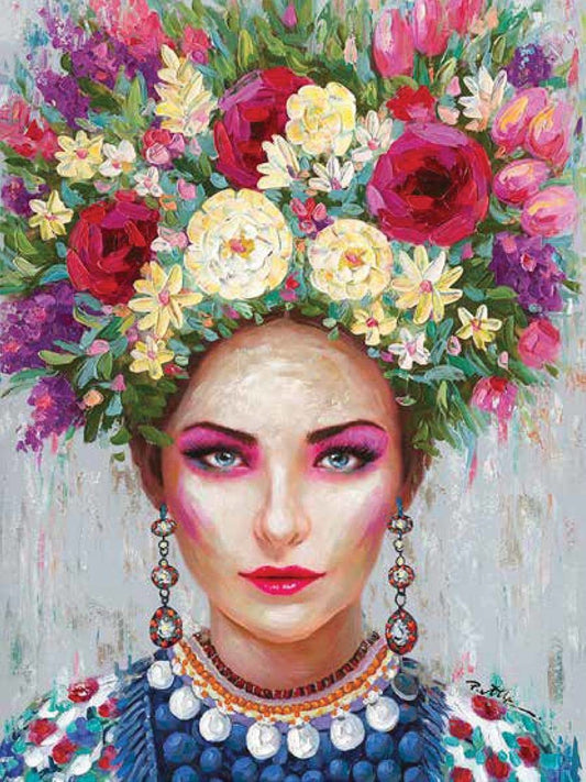 Acrylgemälde Flower Woman 90 x 120 cm
