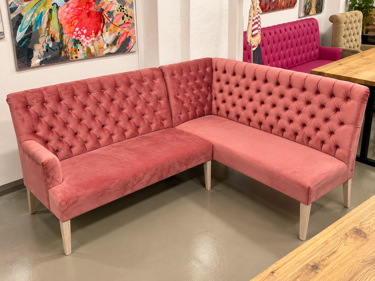 Eckbank Bretagne 190cm x 140cm Juke Pink
