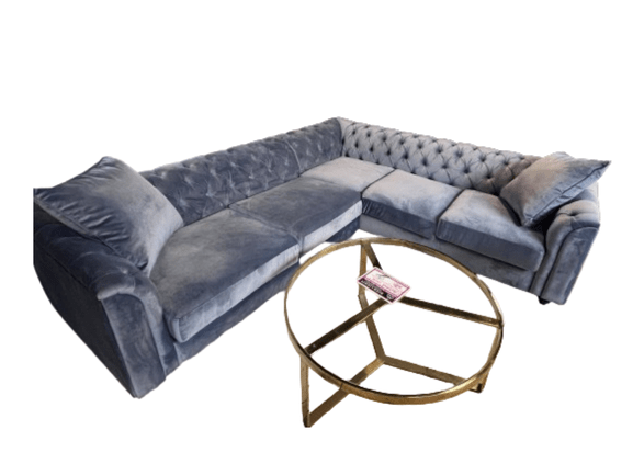 Chesterfield - Ecksofa in Juke - Ice Blue 43