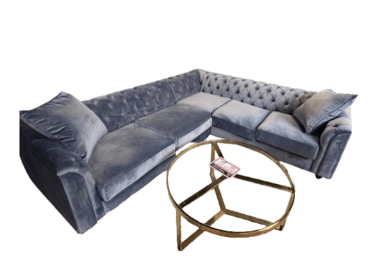 Chesterfield - Ecksofa in Juke - Ice Blue 43