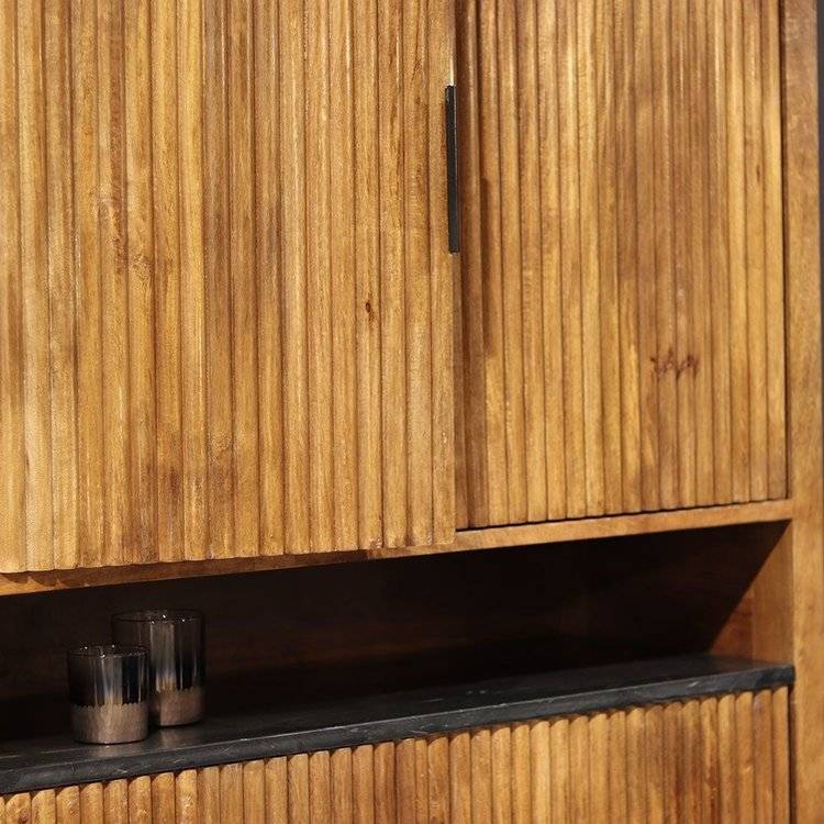 Vintage Schrank, aus Mangoholz, inkl. Mamorplatte