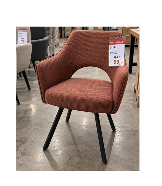 Moderne Drehstühle mit Rückdrehfunktion ( 6x verfügbar ) Rost / Terracotta